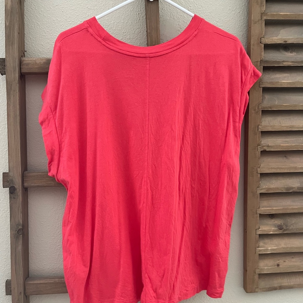 A New Day Bright Coral Cap Sleeve Tee